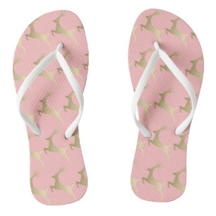 Elegant Gold Pink-kerstrendierpatroon Teenslippers