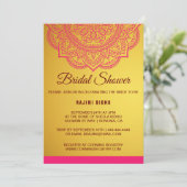 Elegant Gold Pink Paisley Bridal Shower Kaart (Staand voorkant)