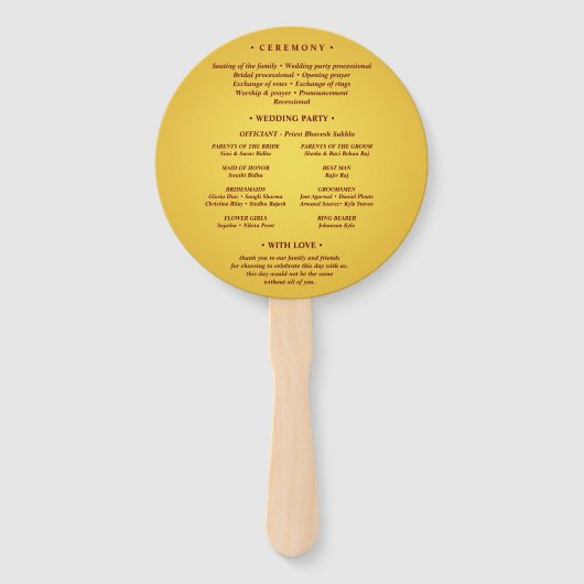 Elegant Gold Pink Paisley Indian Wedding Program H Handwaaier (Achterkant)