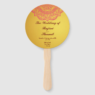 Elegant Gold Pink Paisley Indian Wedding Program H Handwaaier