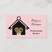 Elegant Gold Pink Realtor Visitekaartje (Voorkant)