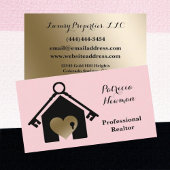 Elegant Gold Pink Realtor Visitekaartje