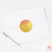 Elegant Gold Pink Red Indian Paisley Wedding Clas Ronde Sticker (Envelop)