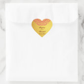 Elegant Gold Pink Red Indian Paisley Wedding Heart Hart Sticker (Tas)