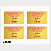 Elegant Gold Pink Red Indian Paisley Wedding Recta Rechthoekige Sticker (Vel)