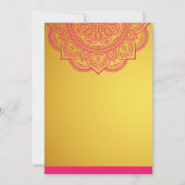 Elegant Gold Pink Red Paisley Wedding Brunch Uitno Kaart (Achterkant)