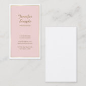 Elegant Gold Pink White Modern Trendy Plain Luxury Visitekaartje (Voorkant / Achterkant)