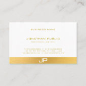 Elegant Gold Plain Modern Professional Monogram Visitekaartje (Achterkant)