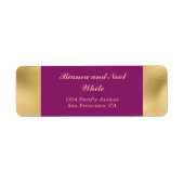 Elegant Gold Plum Return Address Labels (Voorkant)