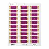 Elegant Gold Plum Return Address Labels (Full Sheet)