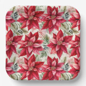 Elegant Gold Poinsettia Flower Papieren Bordje (Voorkant)