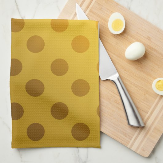 Elegant Gold Polka Dot Design Table en Theedoek (Quarter Fold)