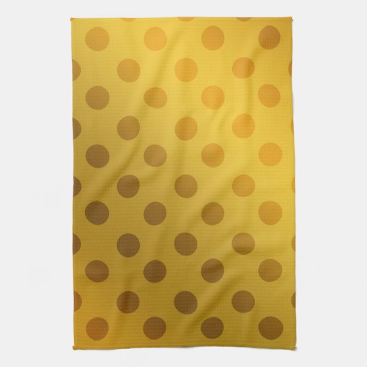 Elegant Gold Polka Dot Design Table en Theedoek (Verticaal)