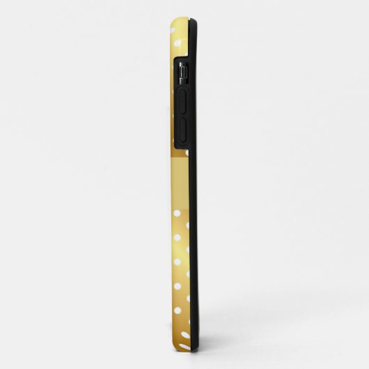 Elegant Gold Polka Dot Monogram iPhone Case (Achterkant/links)