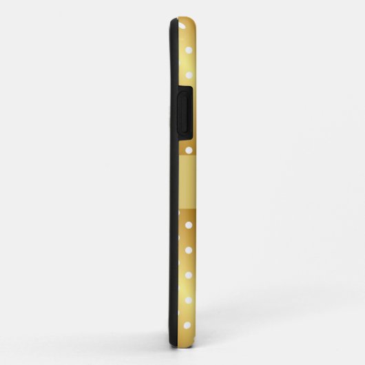Elegant Gold Polka Dot Monogram iPhone Case (Achterkant/rechts)