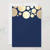 Elegant Gold Polka Dot Navy Blue Vrijgezellenfeest Kaart (Achterkant)