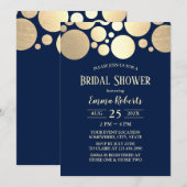 Elegant Gold Polka Dot Navy Blue Vrijgezellenfeest Kaart (Voorkant / Achterkant)