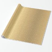 Elegant Gold Polka Dots Cadeaupapier (Uitgerold)