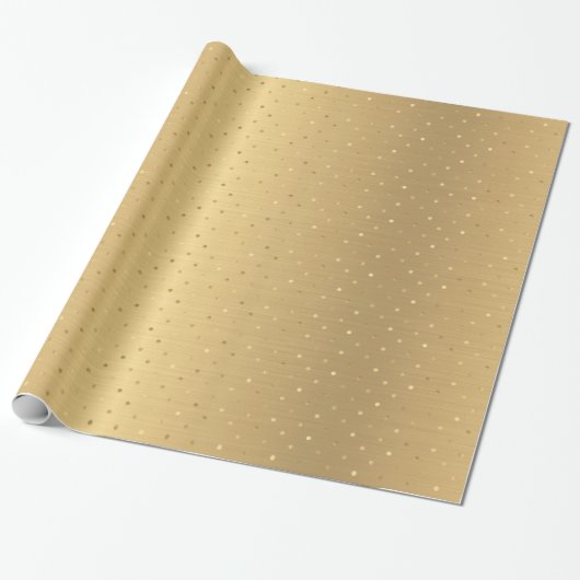 Elegant Gold Polka Dots Cadeaupapier (Uitgerold)