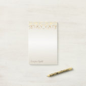 Elegant Gold Polka Dots, Confetti-gepersonaliseerd Post-it® Notes (Op bureau)
