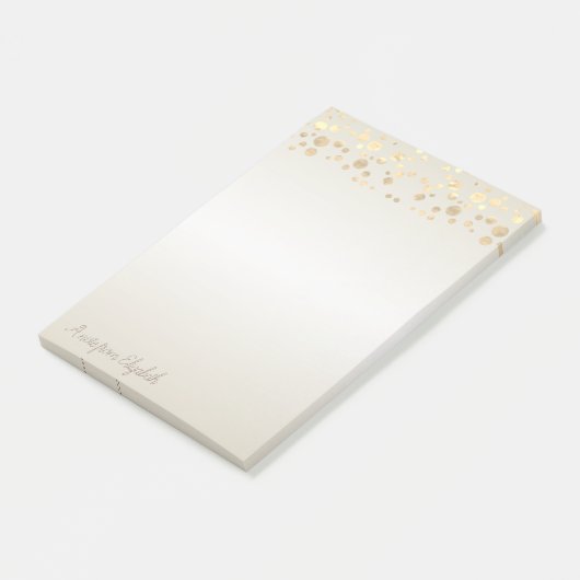 Elegant Gold Polka Dots, Confetti-gepersonaliseerd Post-it® Notes (Schuin)