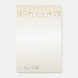 Elegant Gold Polka Dots, Confetti-gepersonaliseerd Post-it® Notes