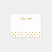 Elegant Gold Polka Dots - Gepersonaliseerde naam Post-it® Notes (Voorkant)
