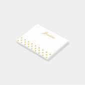 Elegant Gold Polka Dots - Gepersonaliseerde naam Post-it® Notes (Schuin)