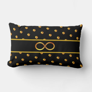 Elegant Gold Polka Dots & Infinity Symbol Kussen