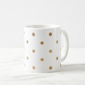 "Elegant Gold Polka Dots" Koffie Mok (Voorkant rechts)