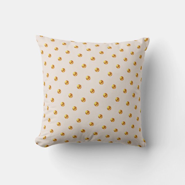 Elegant Gold Polka Dots Kussen (Voorkant)