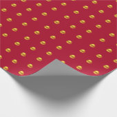 Elegant Gold Polka Dots on Burgundy Cadeaupapier (Hoek)