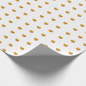Elegant Gold Polka Dots on White Cadeaupapier (Hoek)