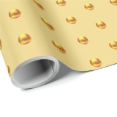 Elegant Gold Polka Dots op Golden Cadeaupapier (Rol Hoek)