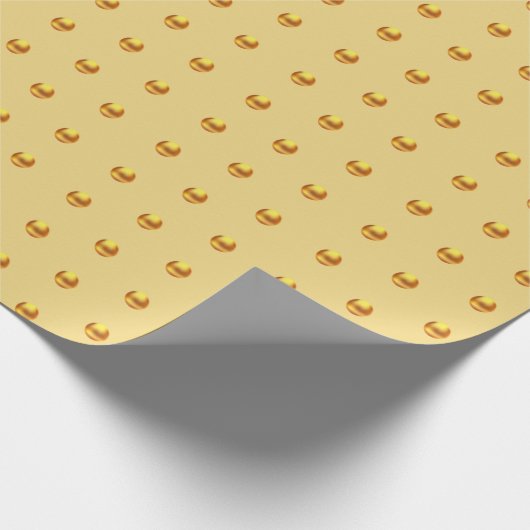 Elegant Gold Polka Dots op Golden Cadeaupapier (Hoek)