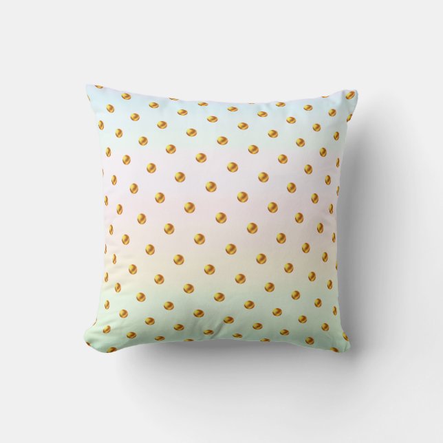 Elegant Gold Polka Dots op parelkleuren Kussen (Voorkant)