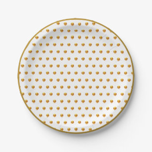 Elegant Gold Polka Dots Papieren Bordje