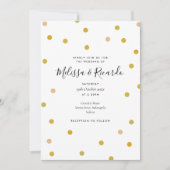 Elegant Gold Polka Dots Wedding Kaart (Voorkant)
