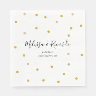 Elegant Gold Polka Dots Wedding Servet