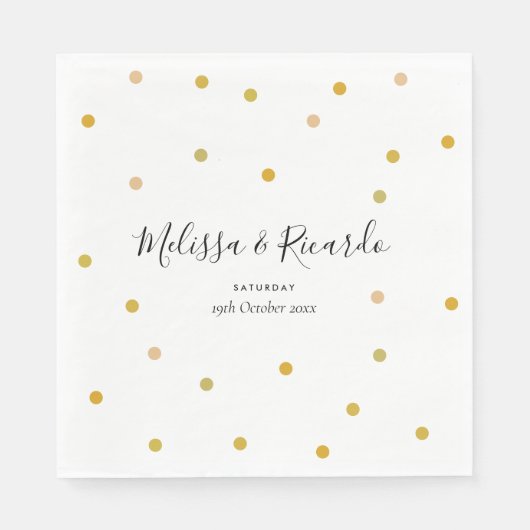 Elegant Gold Polka Dots Wedding Servet (Voorkant)