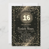 Elegant Gold Polka Dots, weet 16 party Kaart (Voorkant)