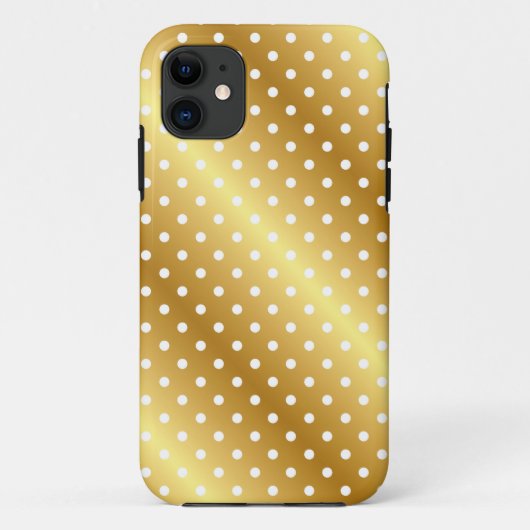 Elegant Gold Polkadot iPhone Case (Achterkant)