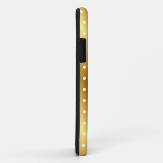 Elegant Gold Polkadot iPhone Case (Achterkant/rechts)