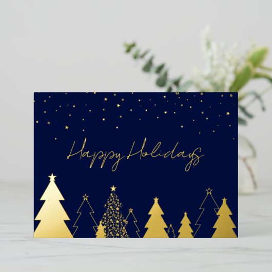 Elegant Gold Prettige feestdagen Company Folie Car (Staand Voorkant)