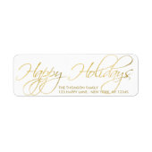Elegant Gold Prettige feestdagen hand Letterlabel Etiket (Voorkant)
