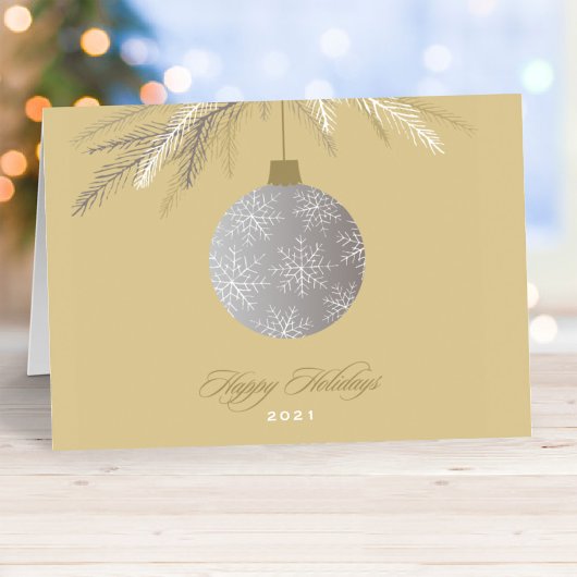 Elegant Gold Prettige feestdagen Ornament Business Kaart