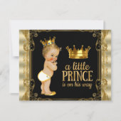 Elegant Gold Prince Baby shower Kaart (Voorkant)