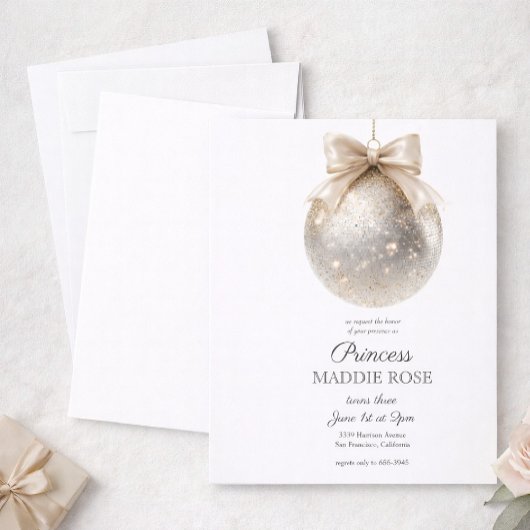 Elegant Gold Princess Birthday Invitation Kaart