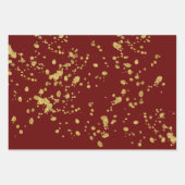 Elegant Gold Printed Splashes and Streaks Pattern Inpakpapier Vel (Voorkant 3)