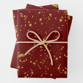 Elegant Gold Printed Splashes and Streaks Pattern Inpakpapier Vel (In situ)